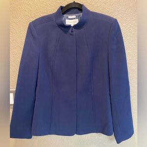 Calvin Klein ladies, navy blue  jacket, snap down front.